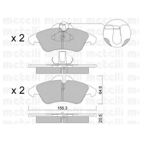 Комплект тормозных колодок Metelli 2202560