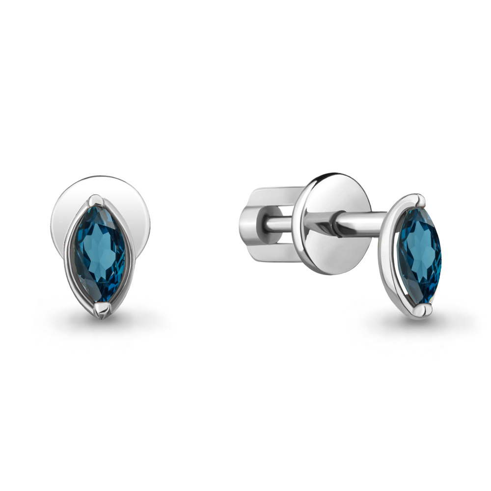 

Серьги-пусеты из серебра с топазом Aquamarine 4508908_925_р, 4508908_925_р
