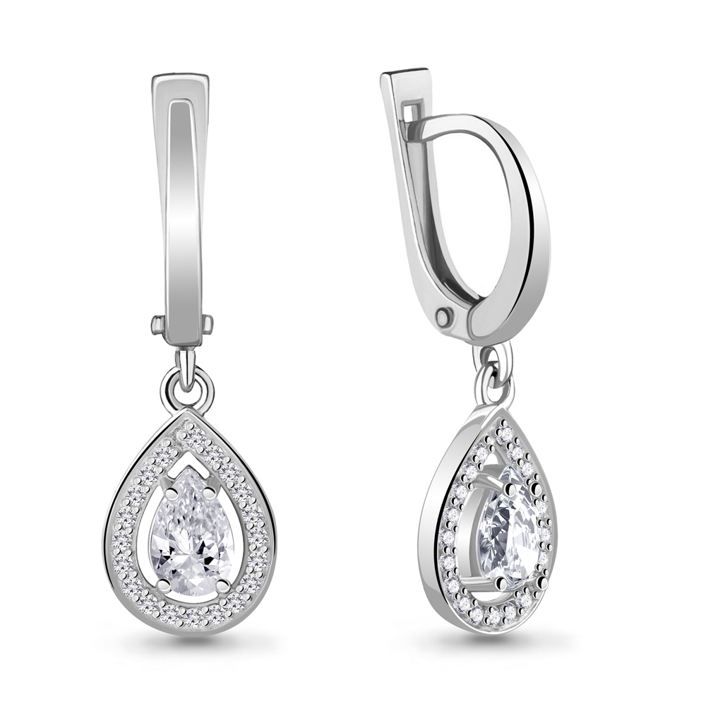 

Серьги из серебра с фианитом Aquamarine 45202А_925_р, 45202А_925_р