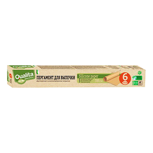 

Пергамент для выпечки Qualita Eco life в листах 6 м х 14 шт 38 х 43 см, Бежевый
