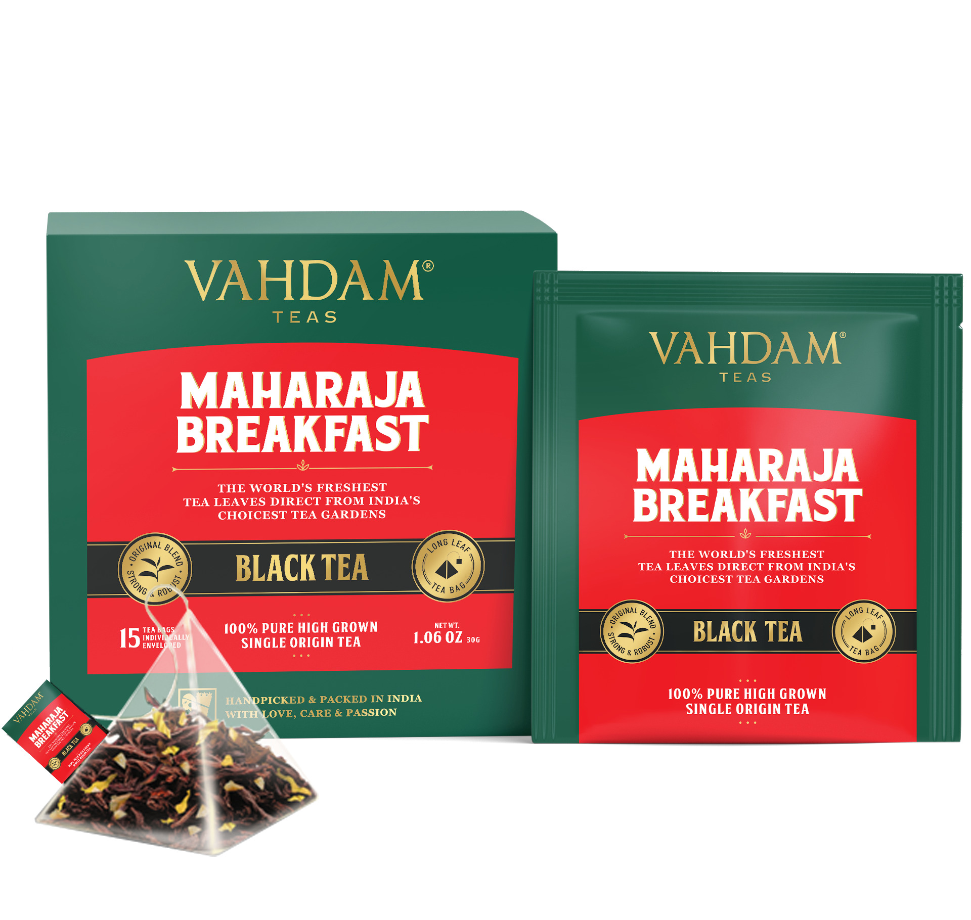 Чай черный VAHDAM Завтрак мажараджи, 15 пакетиков