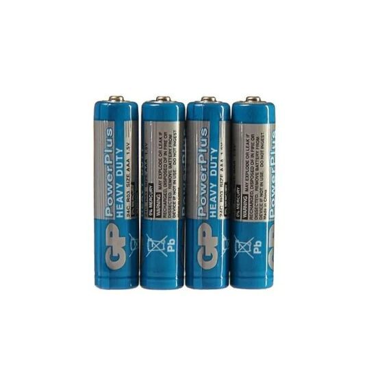 Батарейка GP PowerPlus HEAVY DUTY, 1.5 В, R03 в упаковке 4 штуки