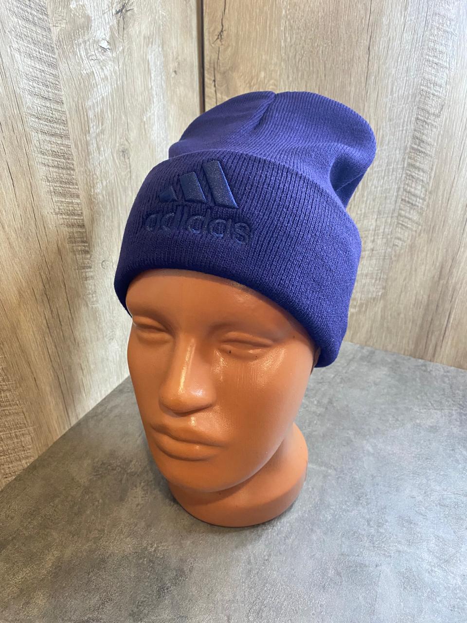 Шапка бини унисекс adidas ШАВА синяя one size 505₽