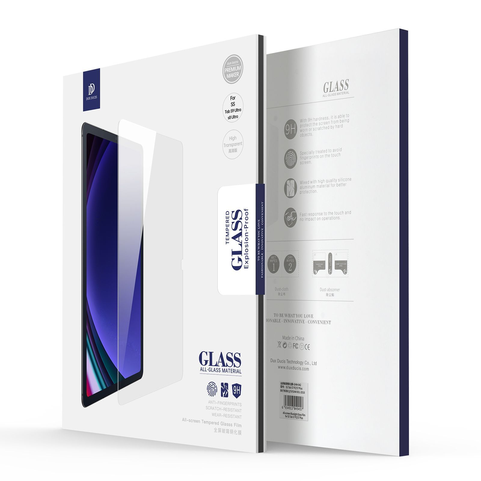 Защитное стекло для Samsung Tab S9 Ultra / S8 Ultra 0.33 мм, Dux Ducis прозрачное