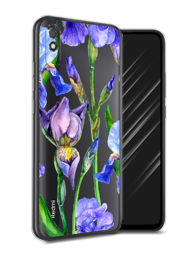 

Чехол Awog на Xiaomi Redmi 9A "Синие ирисы", Разноцветный, 38950-8