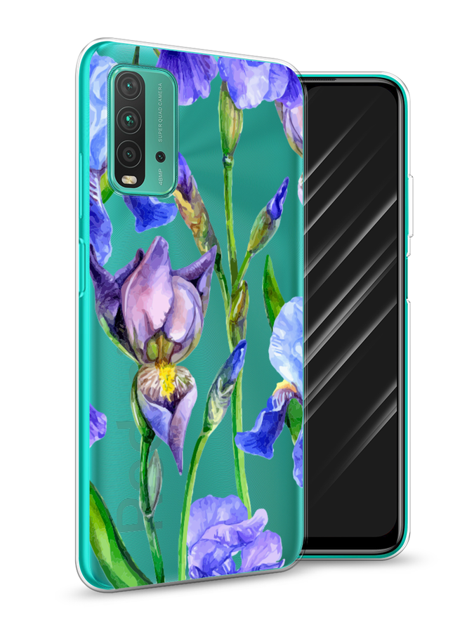 

Чехол Awog на Xiaomi Redmi 9T "Синие ирисы", Разноцветный, 39850-8