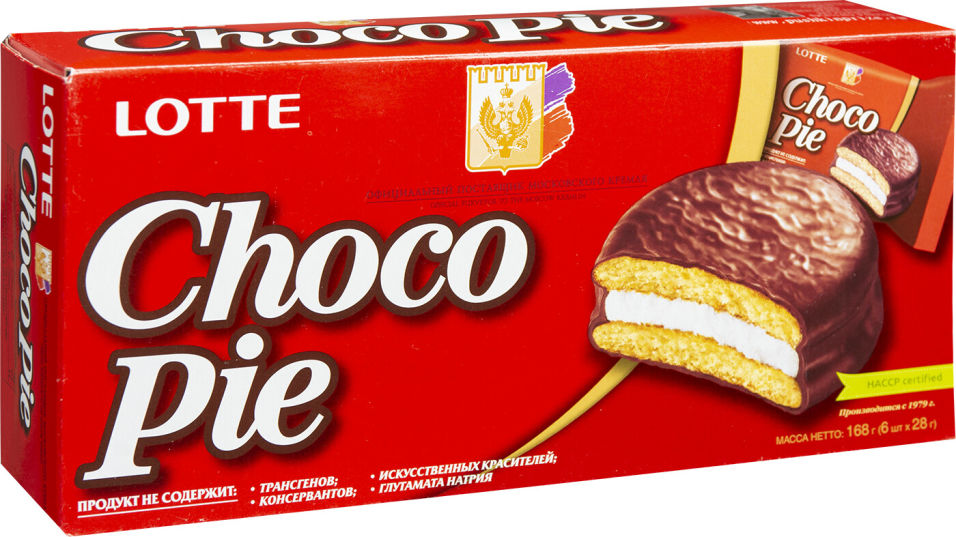 фото Печенье lotte choco pie в глазури 6шт*28г