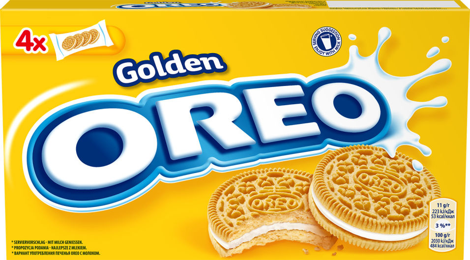 фото Печенье oreo golden с начинкой с ванильным вкусом 176г