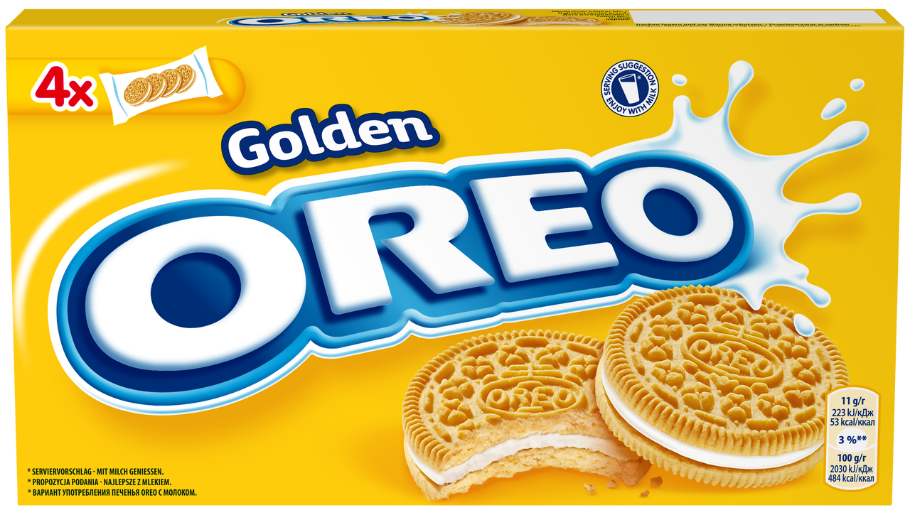 Печенье Oreo Golden с начинкой с ванильным вкусом 176г