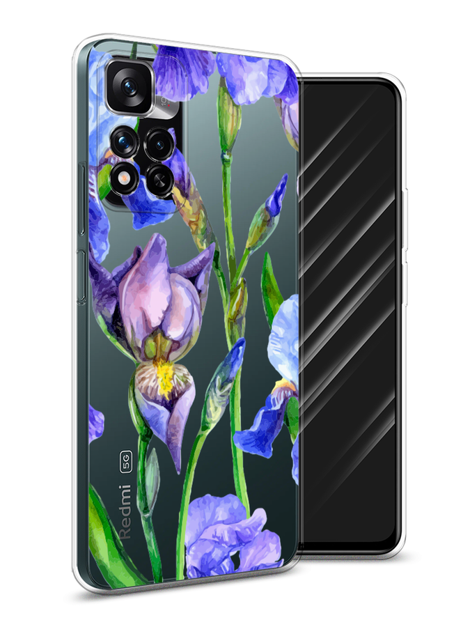 

Чехол Awog на Xiaomi Redmi Note 11 Pro Plus 5G "Синие ирисы", Разноцветный, 312150-8
