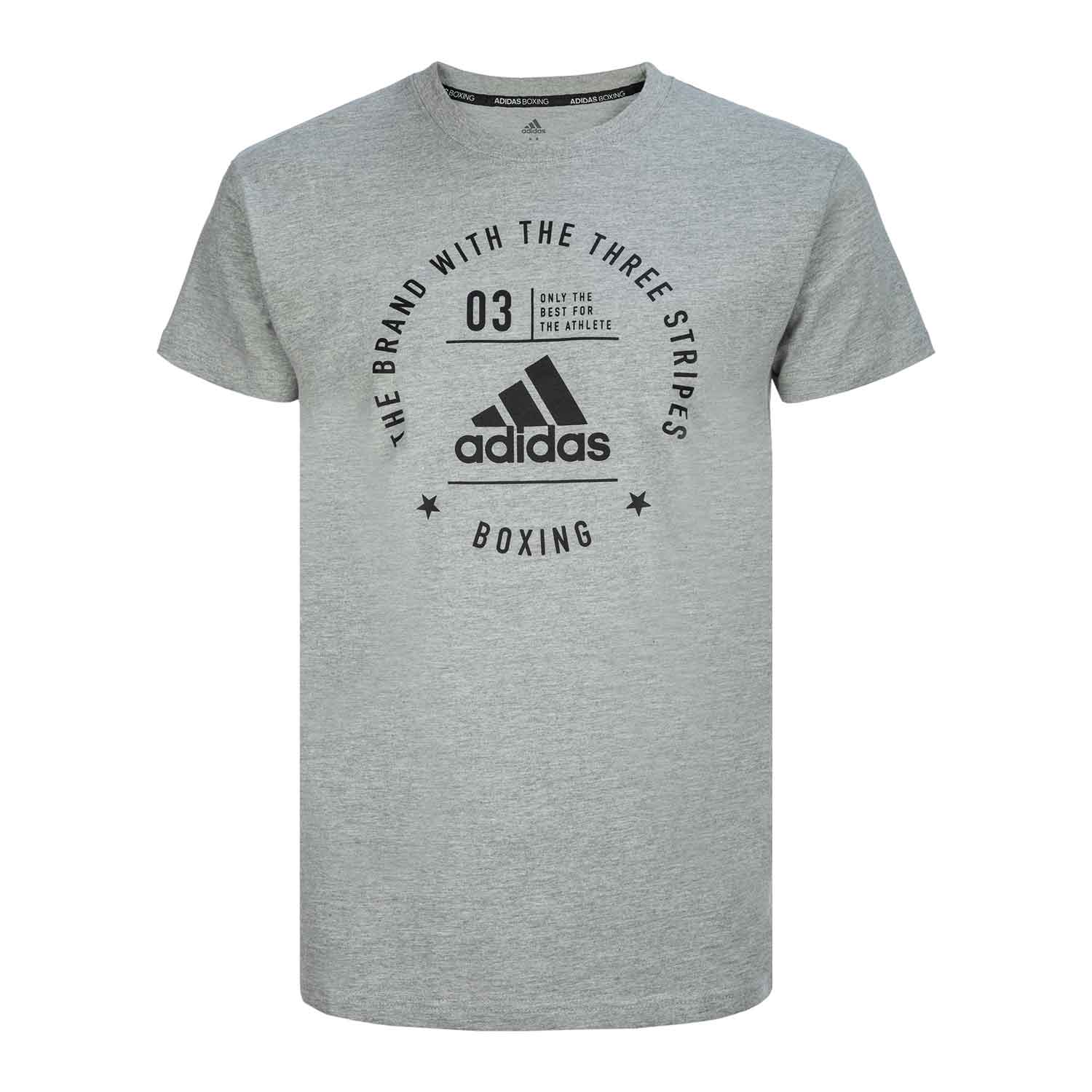 Футболка The Brand With The Three Stripes T-Shirt Boxing серо-черная (размер S)