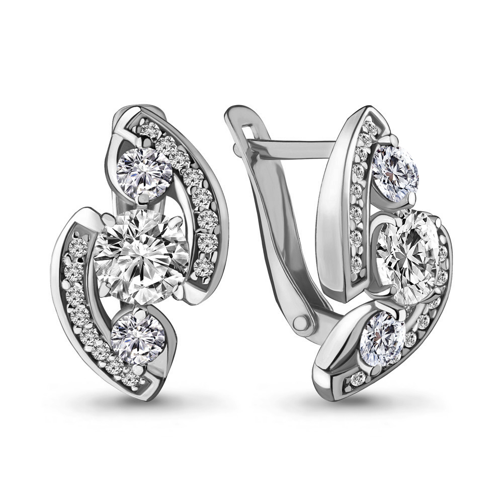 

Серьги из серебра с фианитом Aquamarine 45221А_925_р, 45221А_925_р