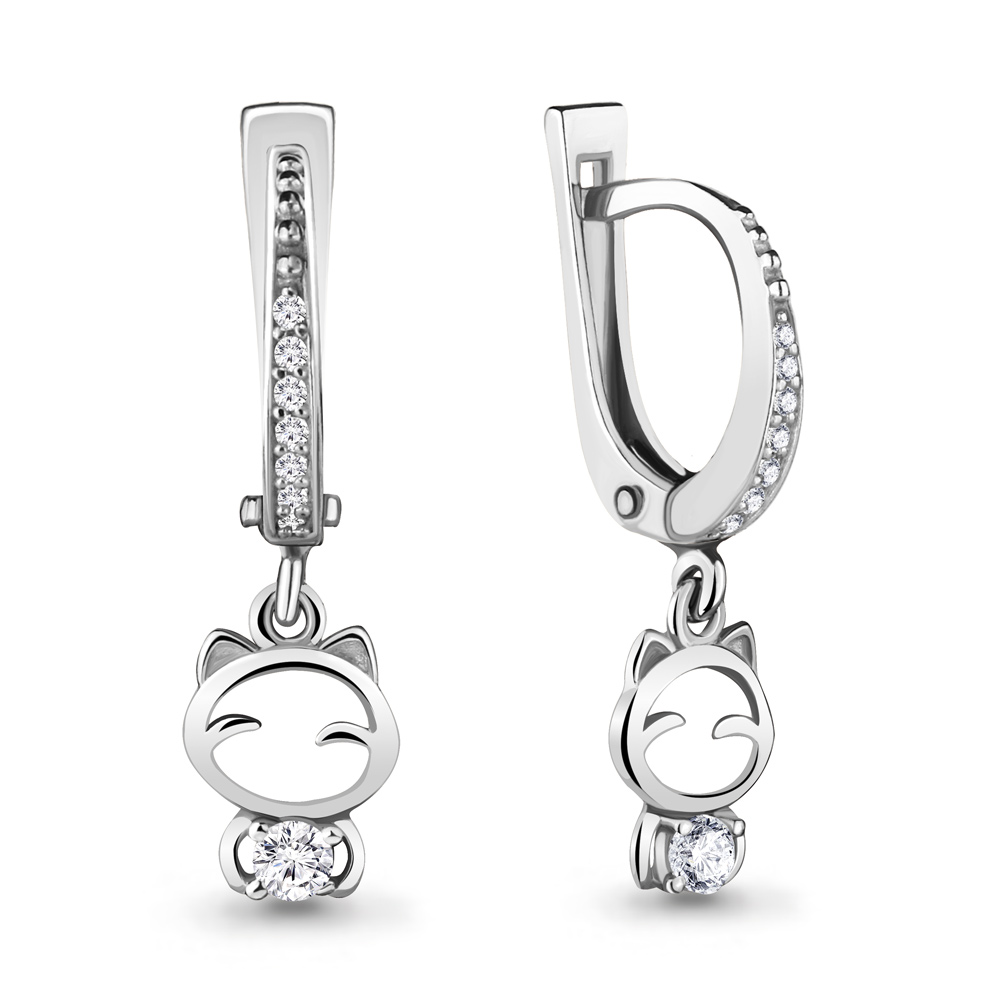 

Серьги из серебра с фианитом Aquamarine 45244А_925_р, 45244А_925_р