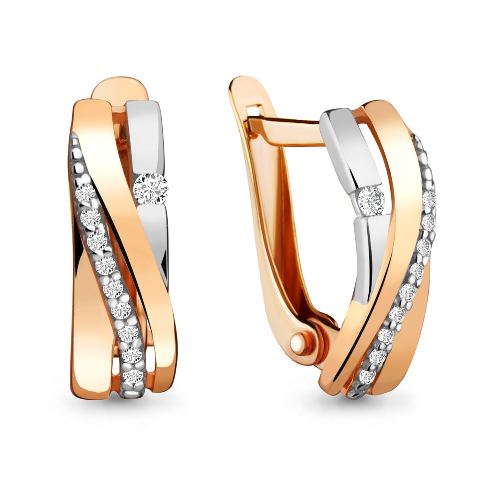 

Серьги из красного золота с фианитом Aquamarine 45316А_585_кз, 45316А_585_кз
