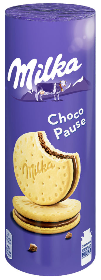 фото Печенье мilka choco pause с начинкой с молочным шоколадом 260г milka