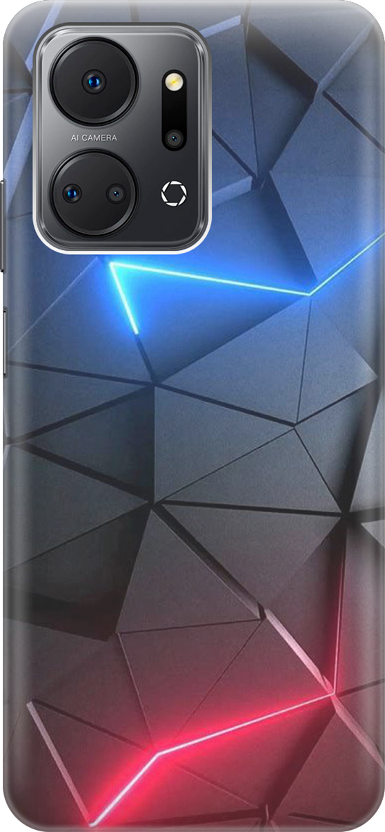 

Силиконовый чехол на Honor X7a, Серый;синий, 159380