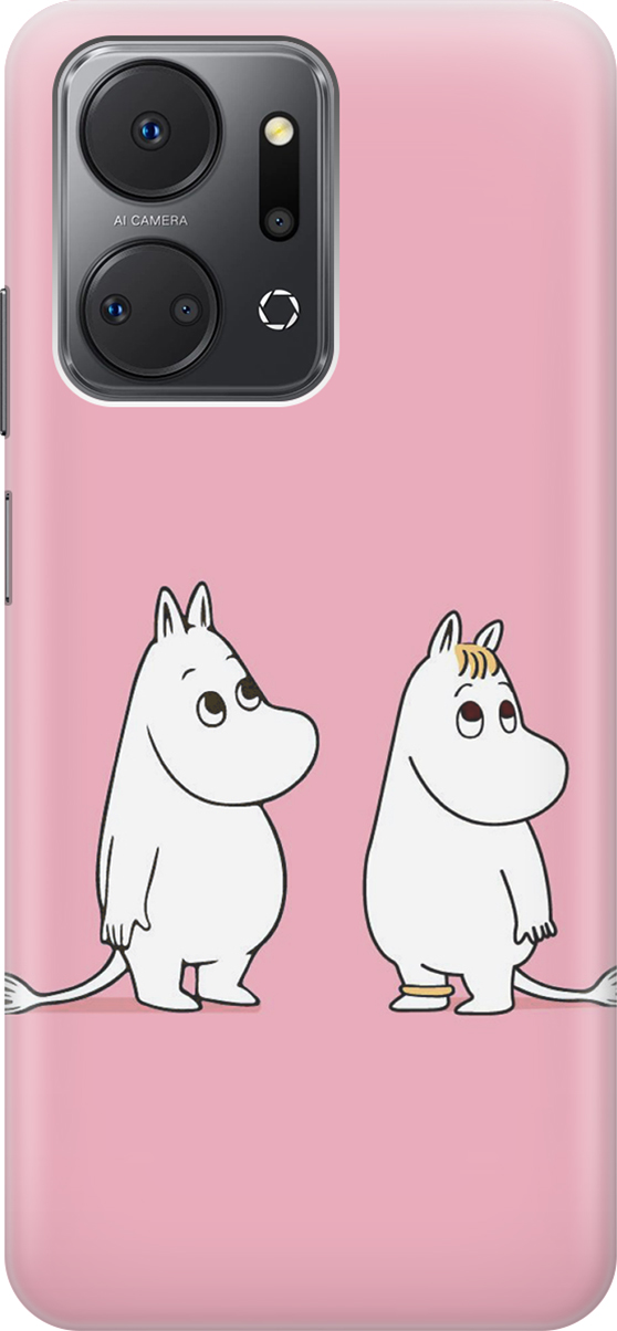 

Силиконовый чехол на Honor X7a, Белый;розовый, 159384