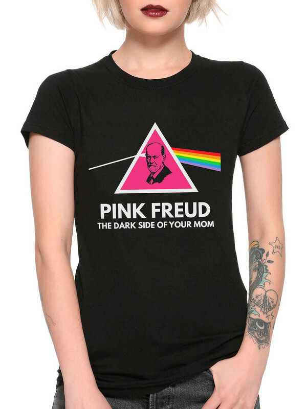 фото Футболка женская design heroes зигмунд фрейд - pink floyd черная 2xl