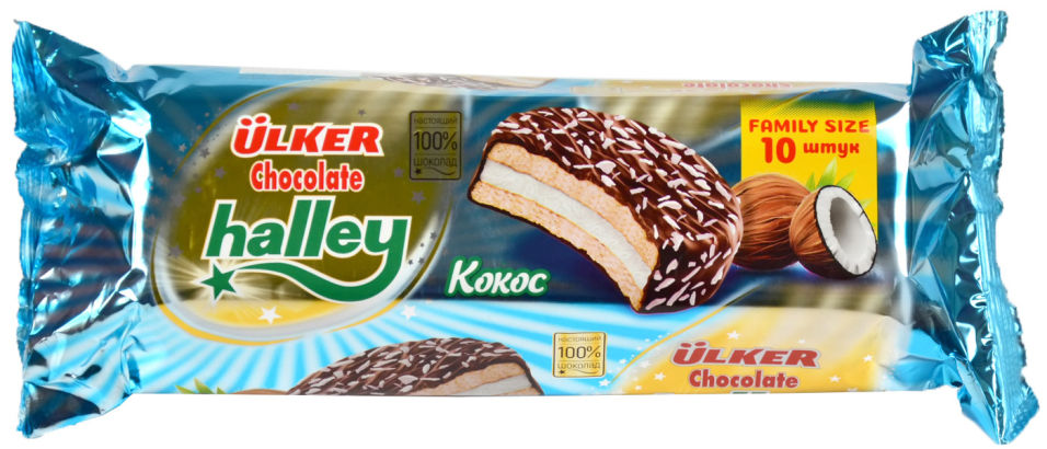 Сэндвич-печенье Ulker Halley с маршмэллоу и кокосовой стружкой 300г