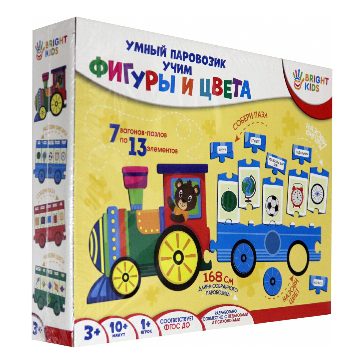 

Пазлы Рыжий Кот Bright Kids Умный паровозик учим фигуры и цвета