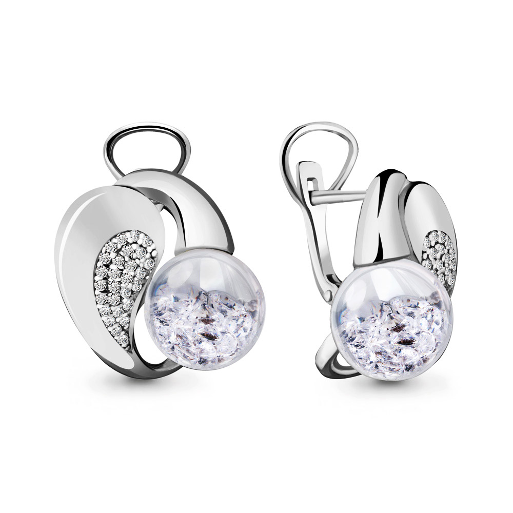 

Серьги из серебра с фианитом Aquamarine 45346А_925_р, 45346А_925_р