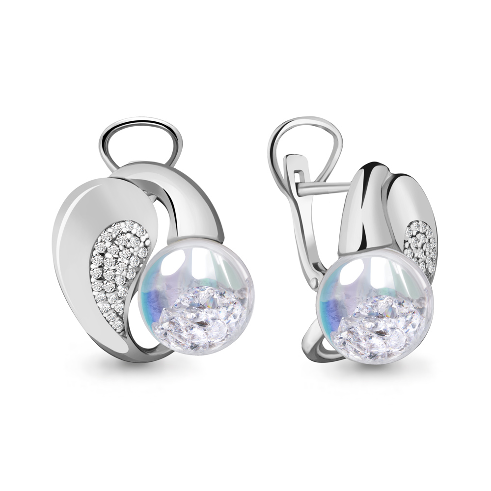 

Серьги из серебра с фианитом Aquamarine 45346Г_925_р, 45346Г_925_р