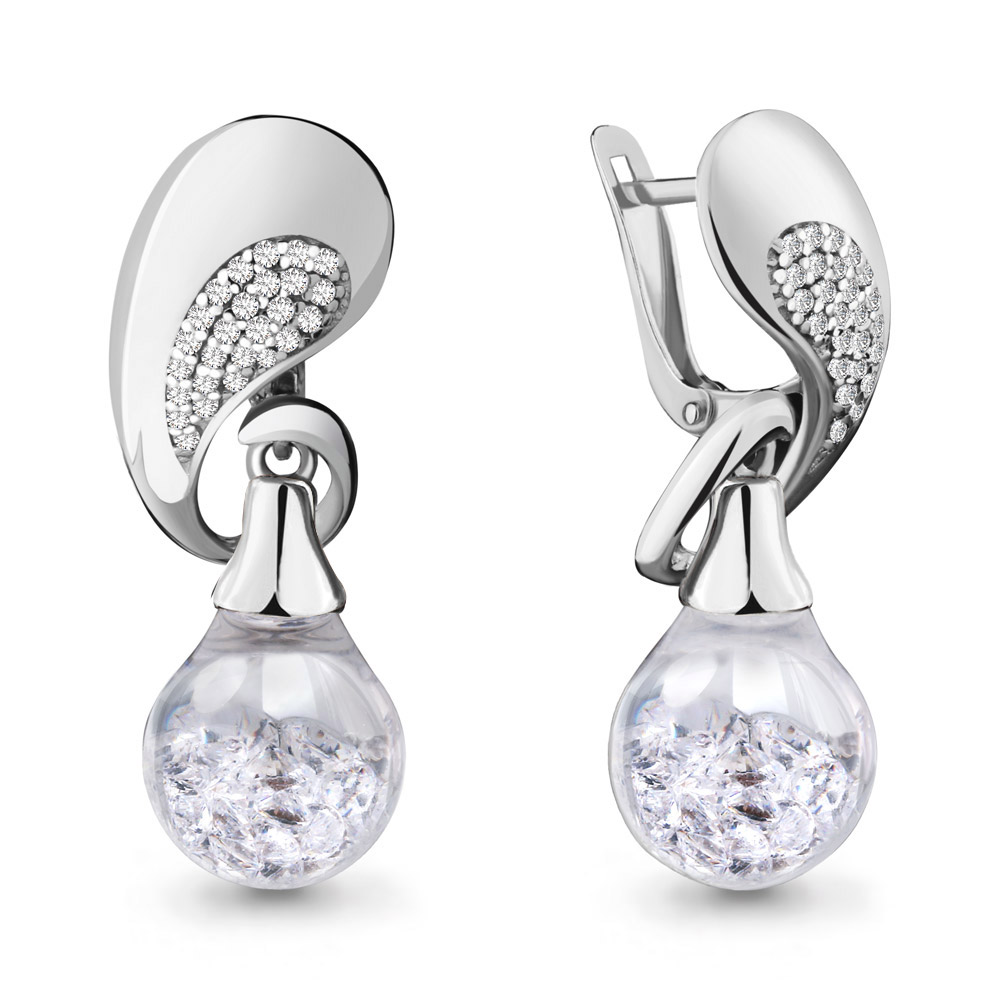 

Серьги из серебра с фианитом Aquamarine 45347_925_р, 45347_925_р