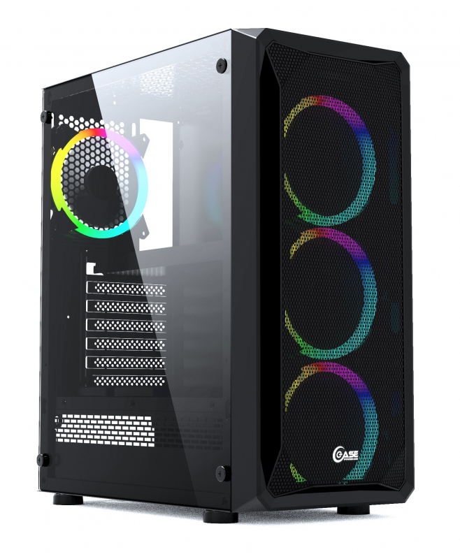 Корпус компьютерный Powercase Mistral Z4 Mesh RGB (CMIZB-R4) Black