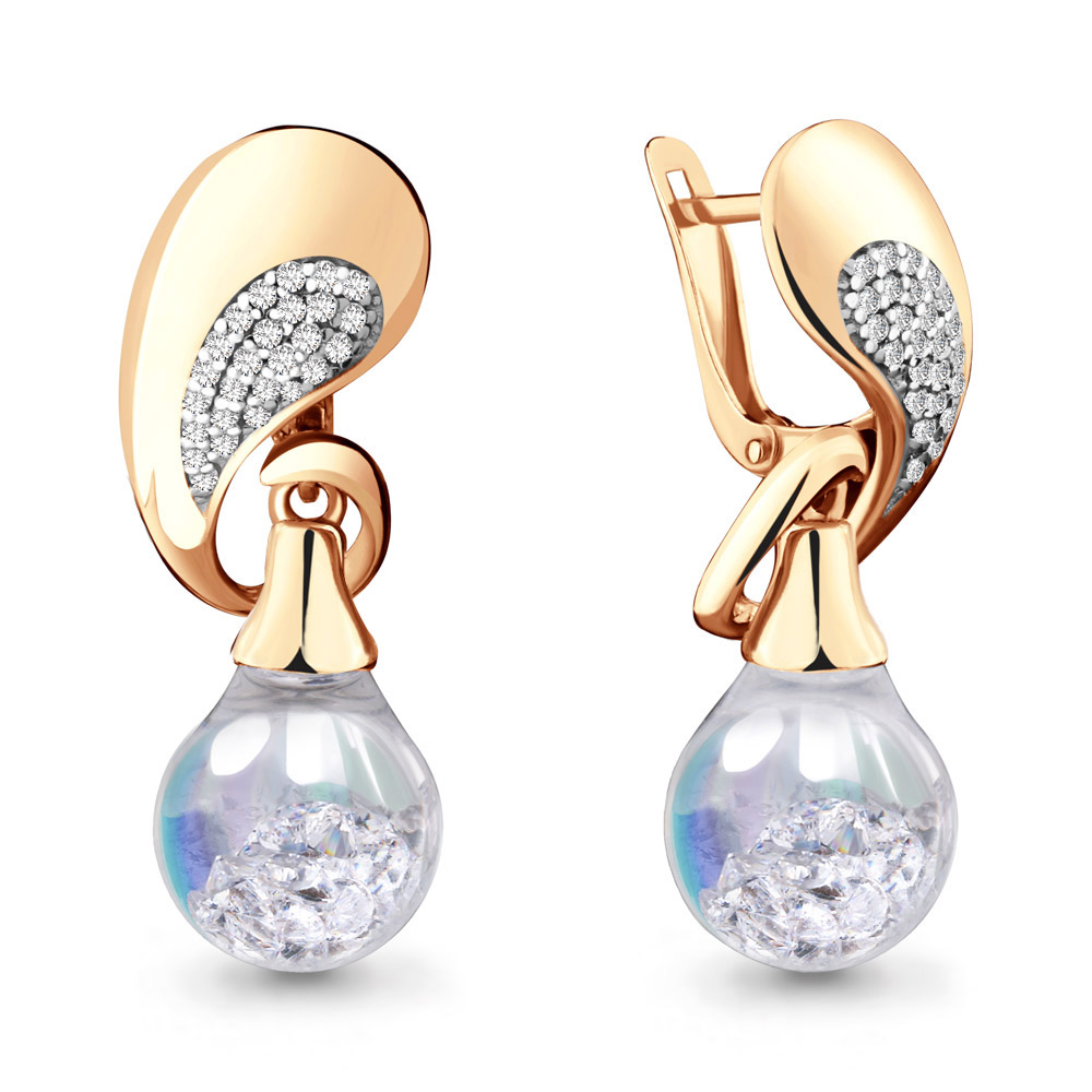 

Серьги из серебра с фианитом Aquamarine 45347Г_925_з, 45347Г_925_з