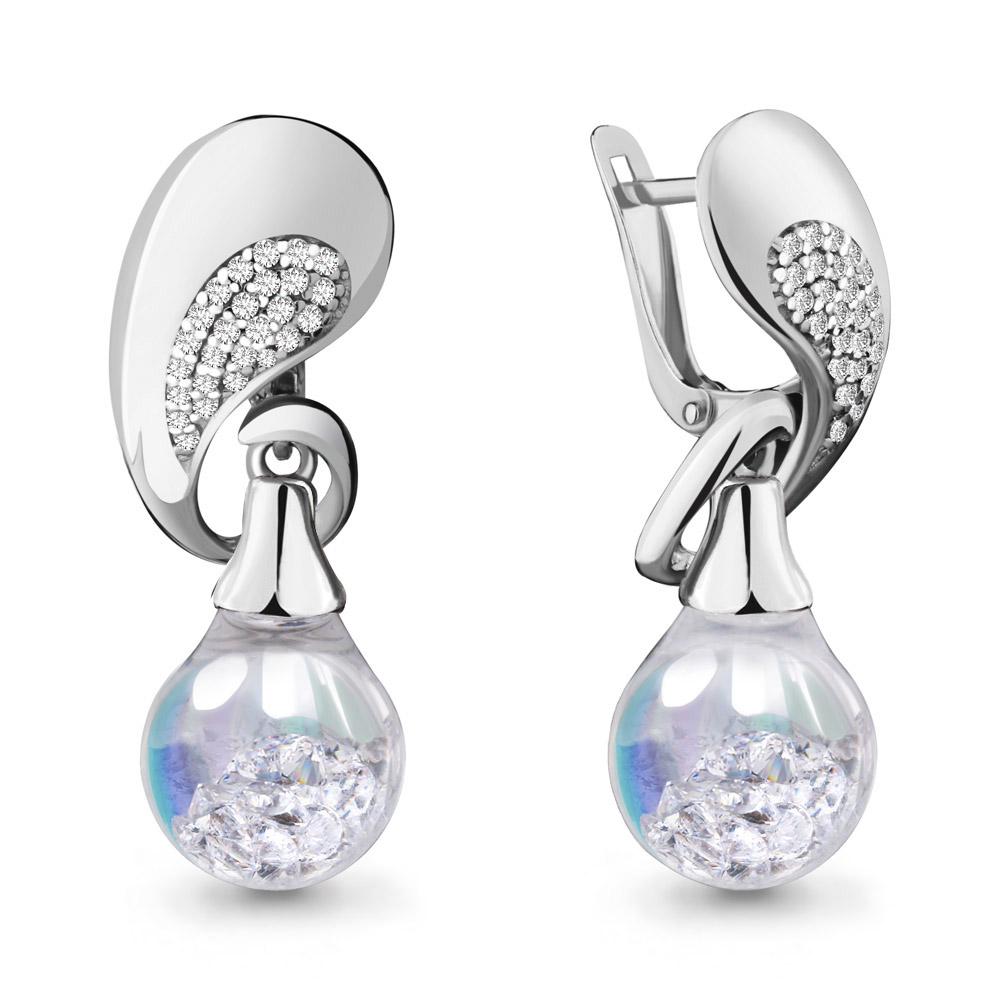 

Серьги из серебра с фианитом Aquamarine 45347Г_925_р, 45347Г_925_р