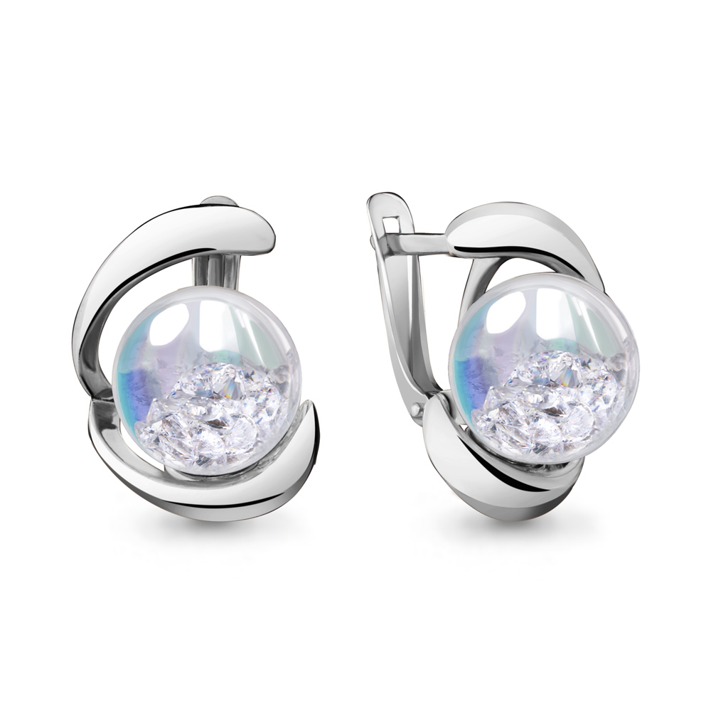 

Серьги из серебра с фианитом Aquamarine 45357П_925_р, 45357П_925_р