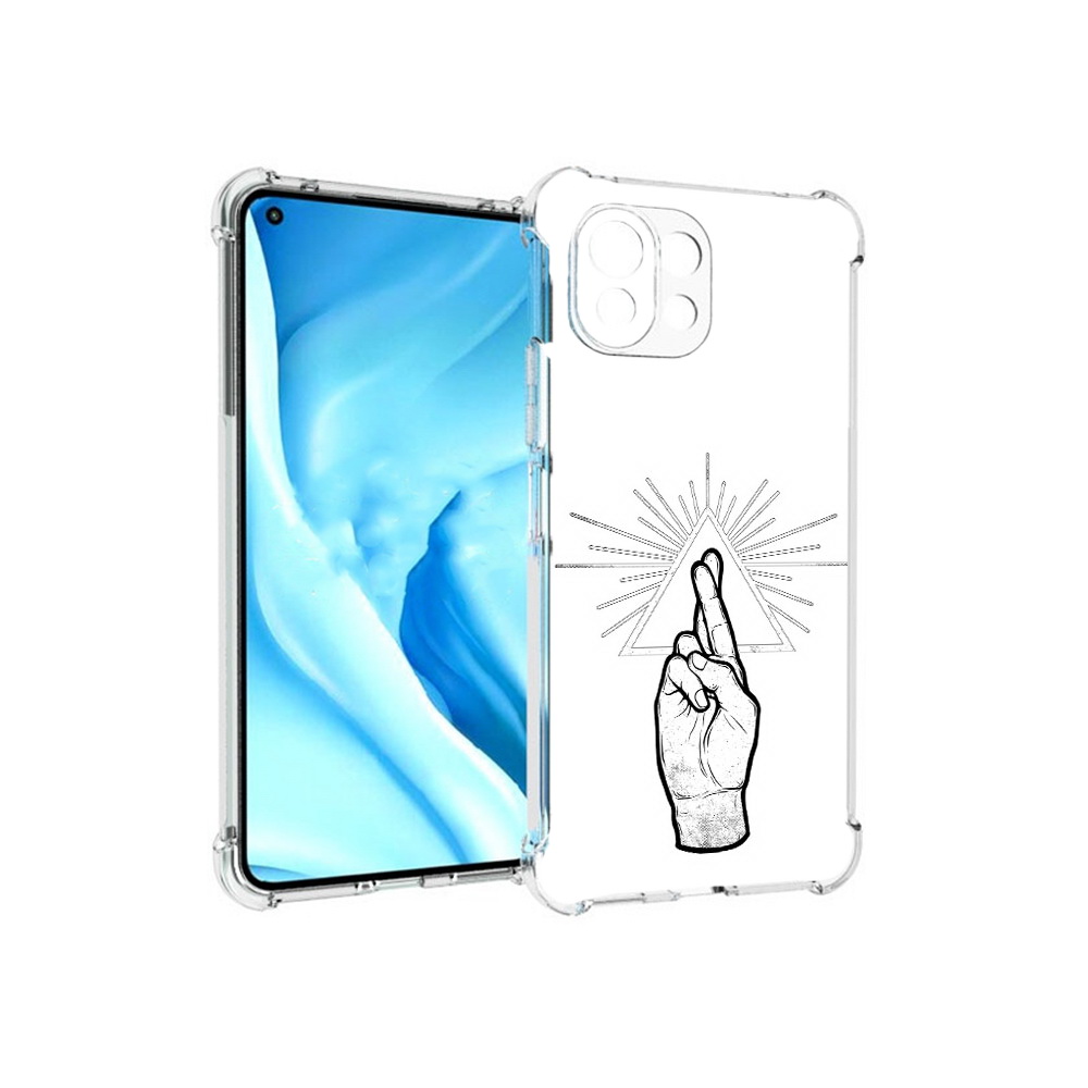 

Чехол MyPads Tocco для Xiaomi Mi 11 Lite черно белая рука (PT159462.256.681), Прозрачный, Tocco