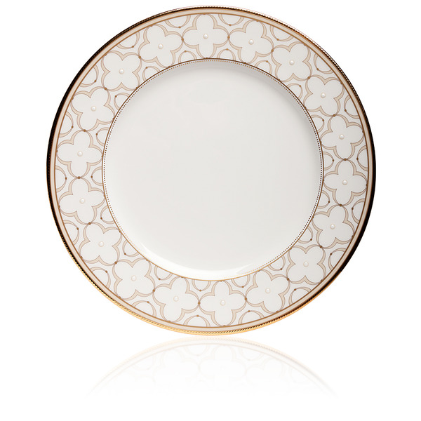 фото Тарелка обеденная noritake "трефолио,золотой кант" 28см