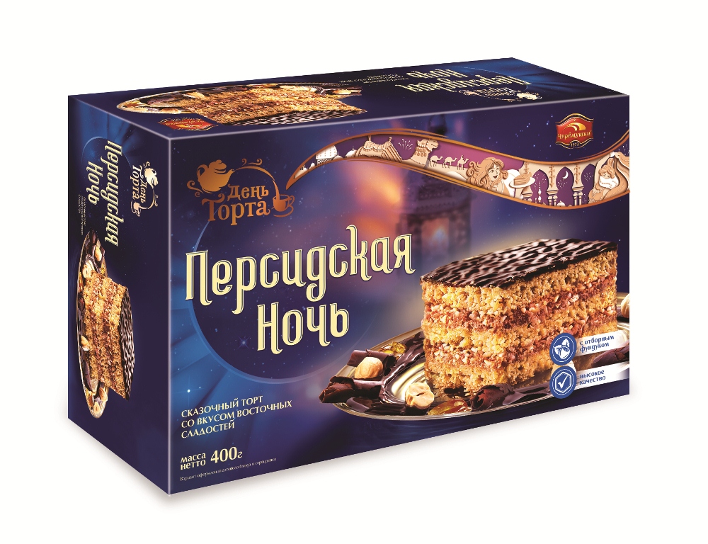 Торт Черемушки Персидская Ночь песочный в шоколадной глазури 400 г