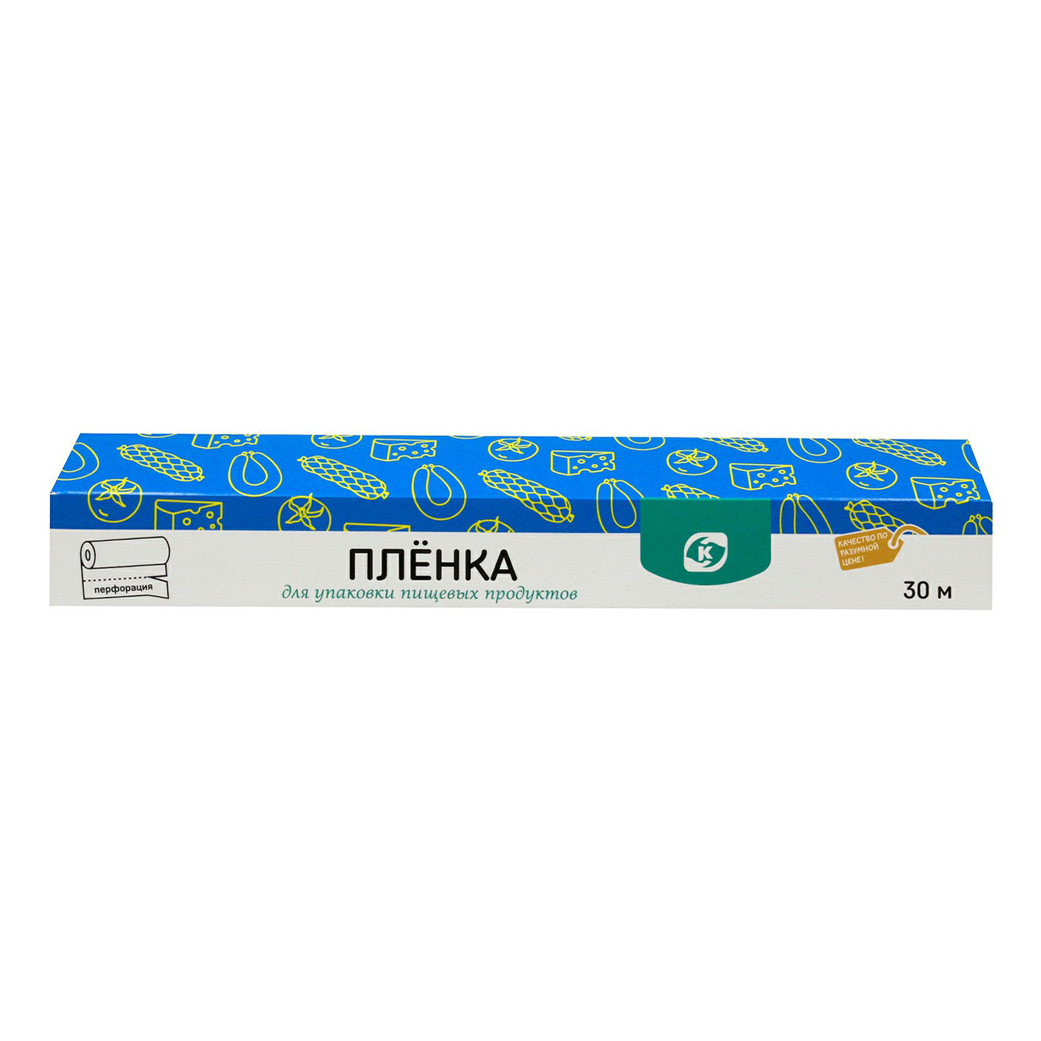 

Пищевая пленка для упаковки пищевых продуктов Командор 8 мкм х 30 м, Прозрачный
