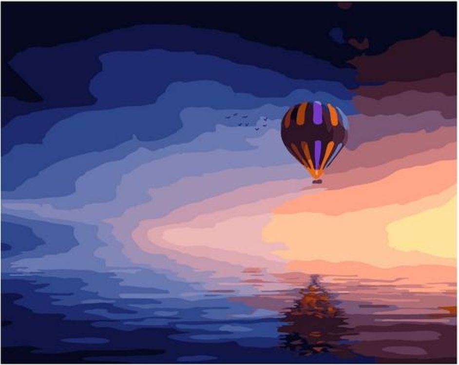 

Картина по номерам Paintboy (Premium) Воздушный шар над морем
