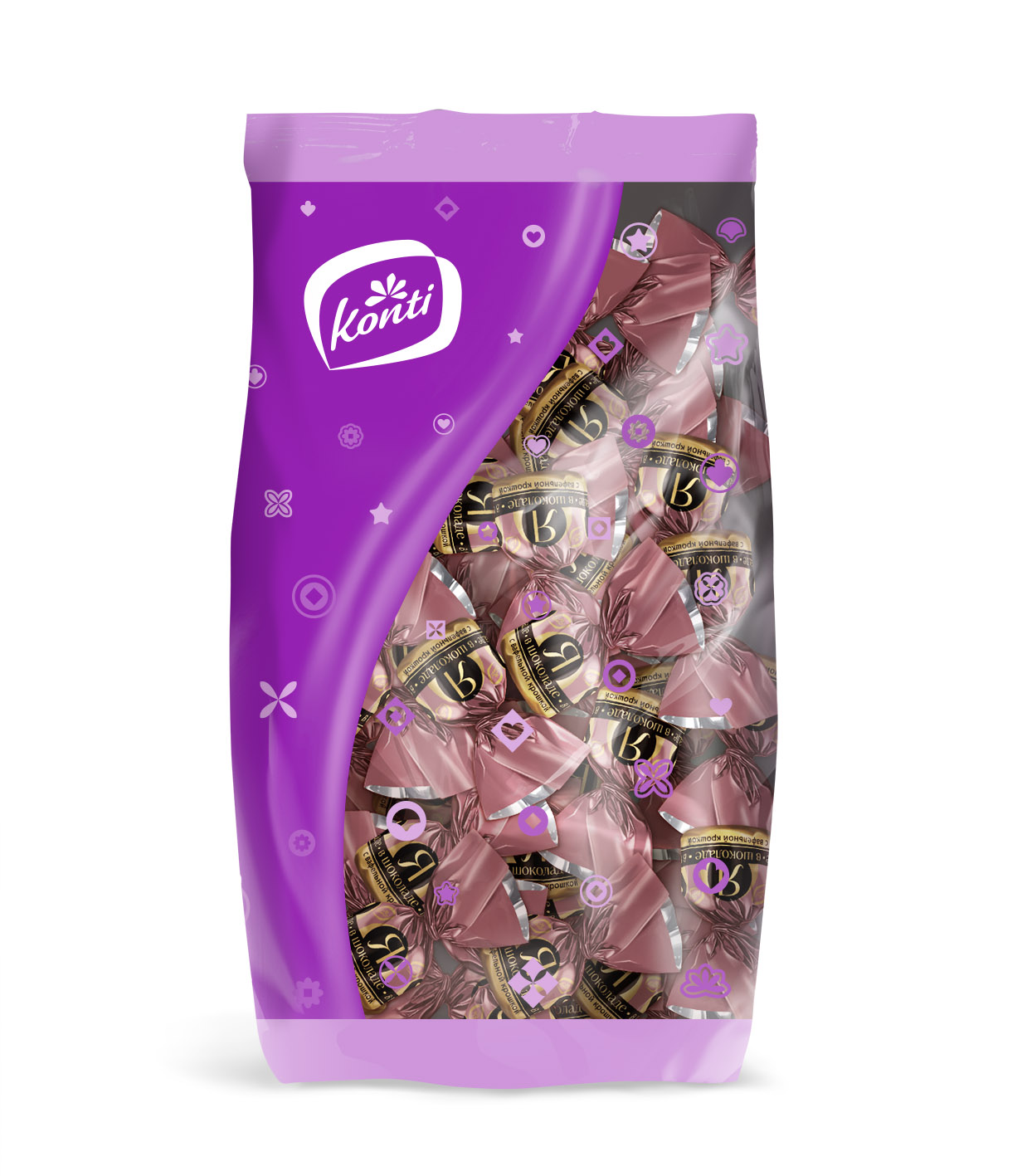 

Конфеты Konti Я в шоколаде с вафельной крошкой, 1000 г, Вафельная