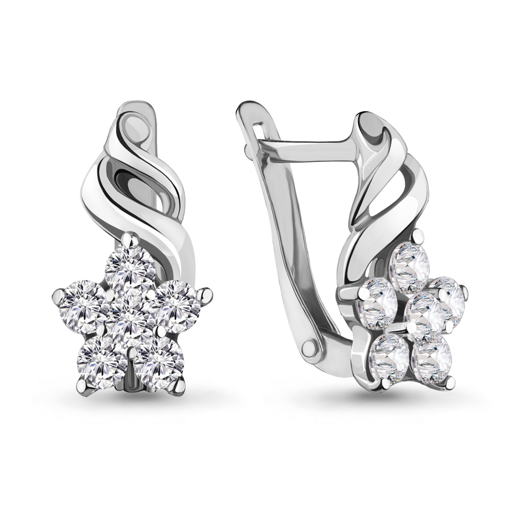

Серьги из серебра с фианитом Aquamarine 45366А_925_р, 45366А_925_р