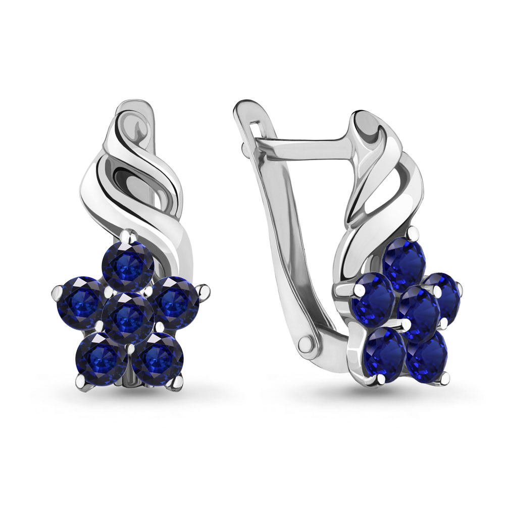 

Серьги из серебра с сапфиром Aquamarine 45366Б_925_р, 45366Б_925_р