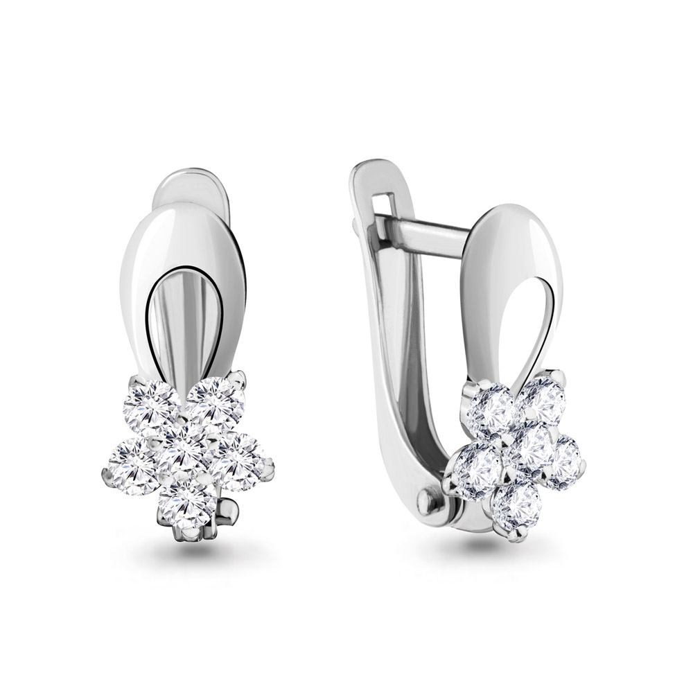 

Серьги из серебра с фианитом Aquamarine 45370А_925_р, 45370А_925_р