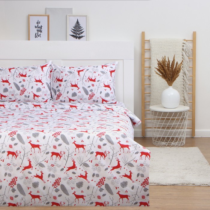 

Комплект постельного белья LoveLife. 1.5 спальное, Белый, 150 х 225, Хлопок, Сатин, Зимняя сказка