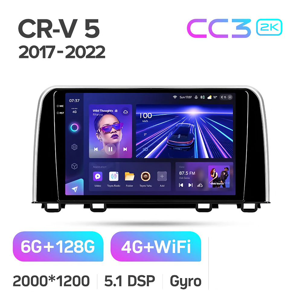Автомагнитола Teyes CC3 2k-display 6128 9 дюймов Honda CR-V 5 CRV 5 2016-2018 4189000₽
