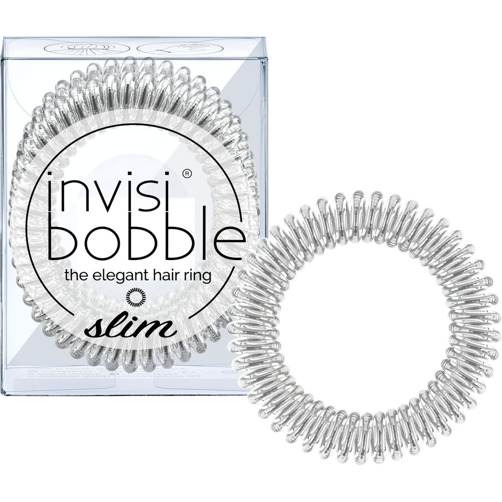

Резинка-браслет для волос invisibobble SLIM Chrome Sweet Chrome (с подвесом), Серебристый