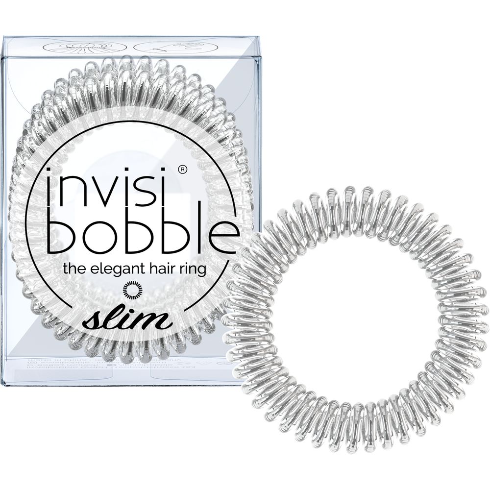 Резинка-браслет для волос invisibobble SLIM Chrome Sweet Chrome (с подвесом)