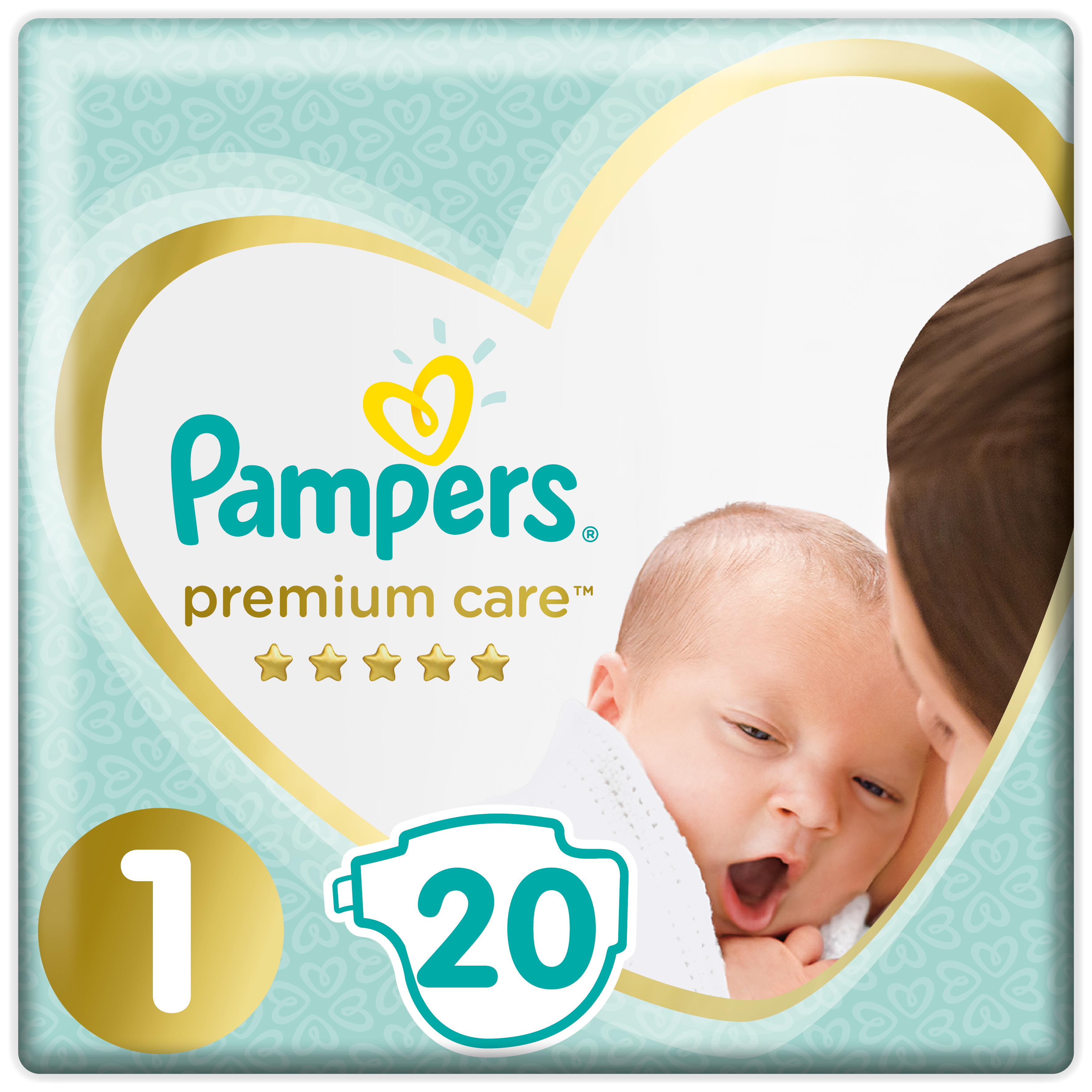 фото Подгузники для новорожденных pampers premium care newborn (2-5 кг) 20 шт.