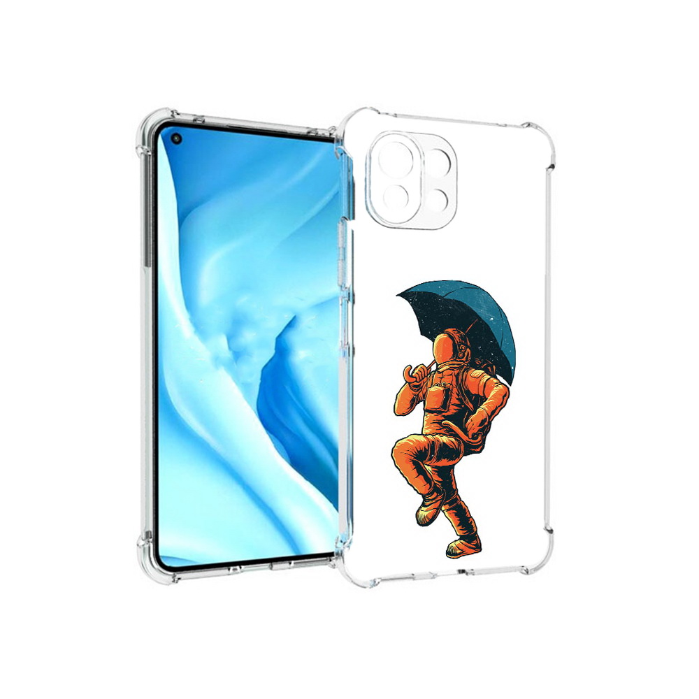 

Чехол MyPads Tocco для Xiaomi Mi 11 Lite шагающий космонавт с зонтом (PT159462.256.695), Прозрачный, Tocco