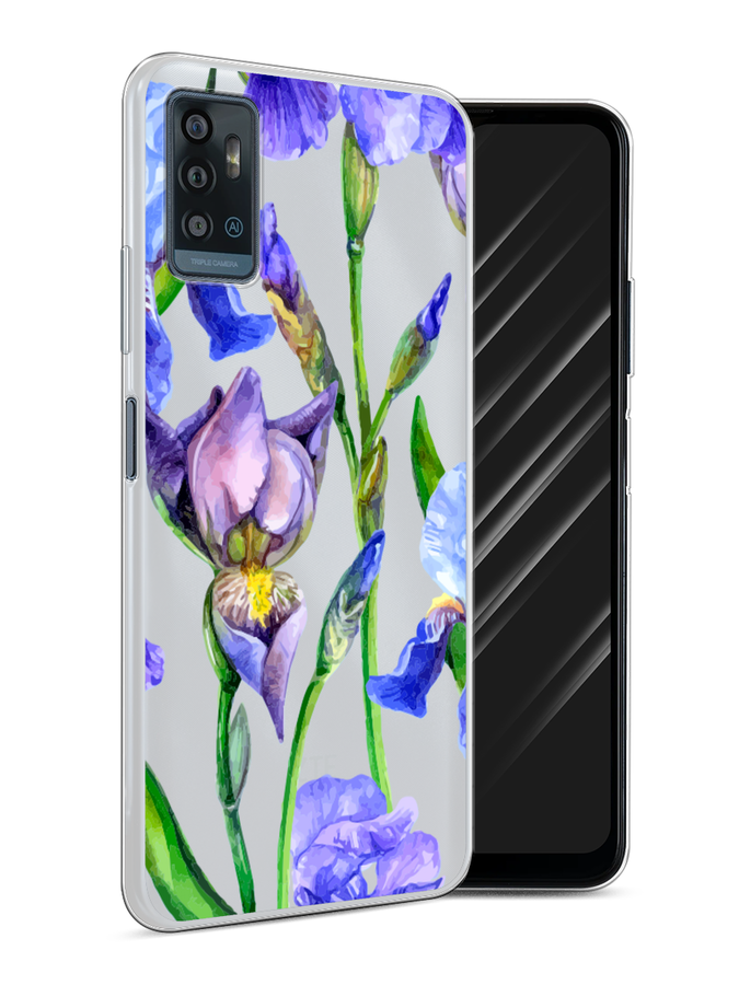 

Чехол Awog на ZTE Blade A71 / ЗТЕ Блэйд A71 "Синие ирисы", Разноцветный, 134450-8