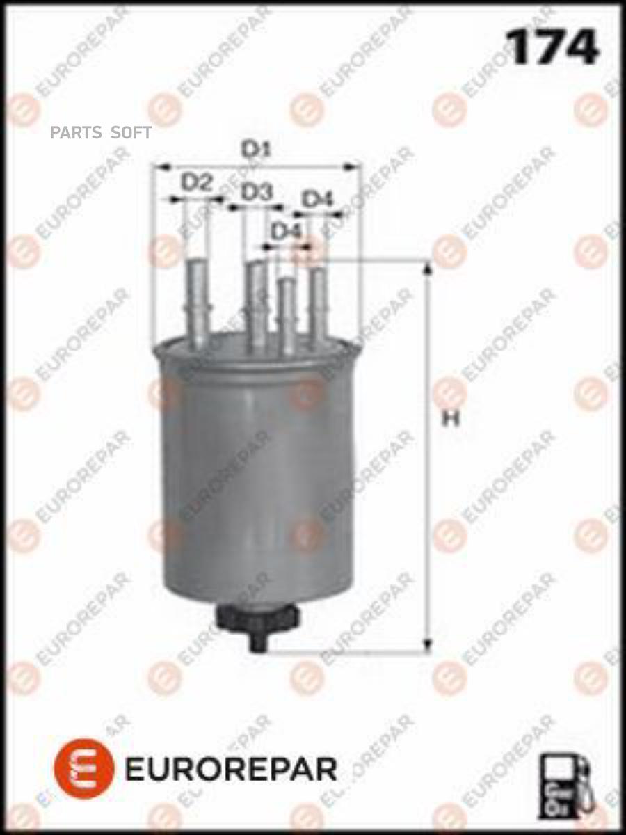 EUROREPAR 1643629380 ЕФИЛЬТР ДИЗТ. 1шт