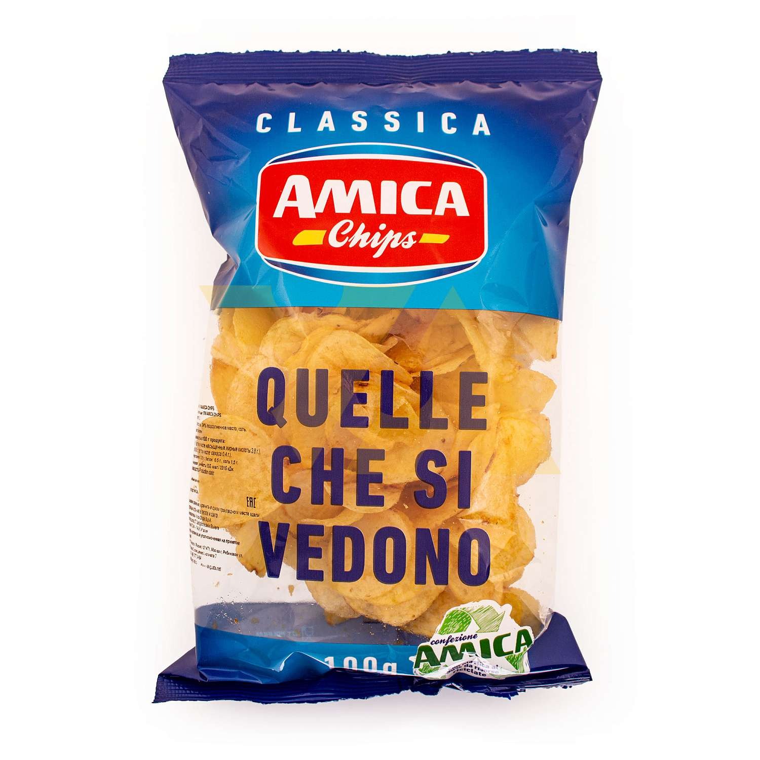 Чипсы Amica Chips La Trasparente Classica, 100 г