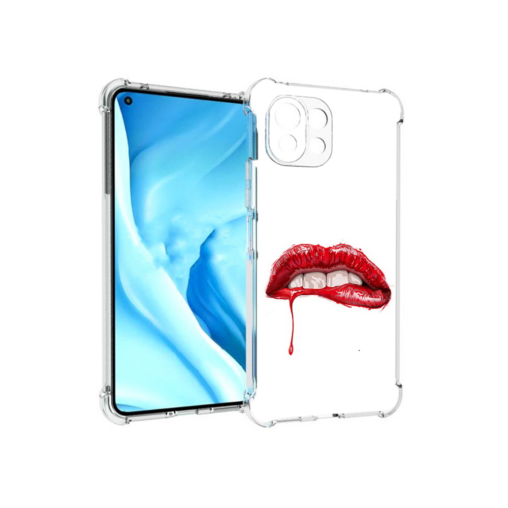 

Чехол MyPads Tocco для Xiaomi Mi 11 Lite яркие красные губы (PT159462.256.706), Прозрачный, Tocco